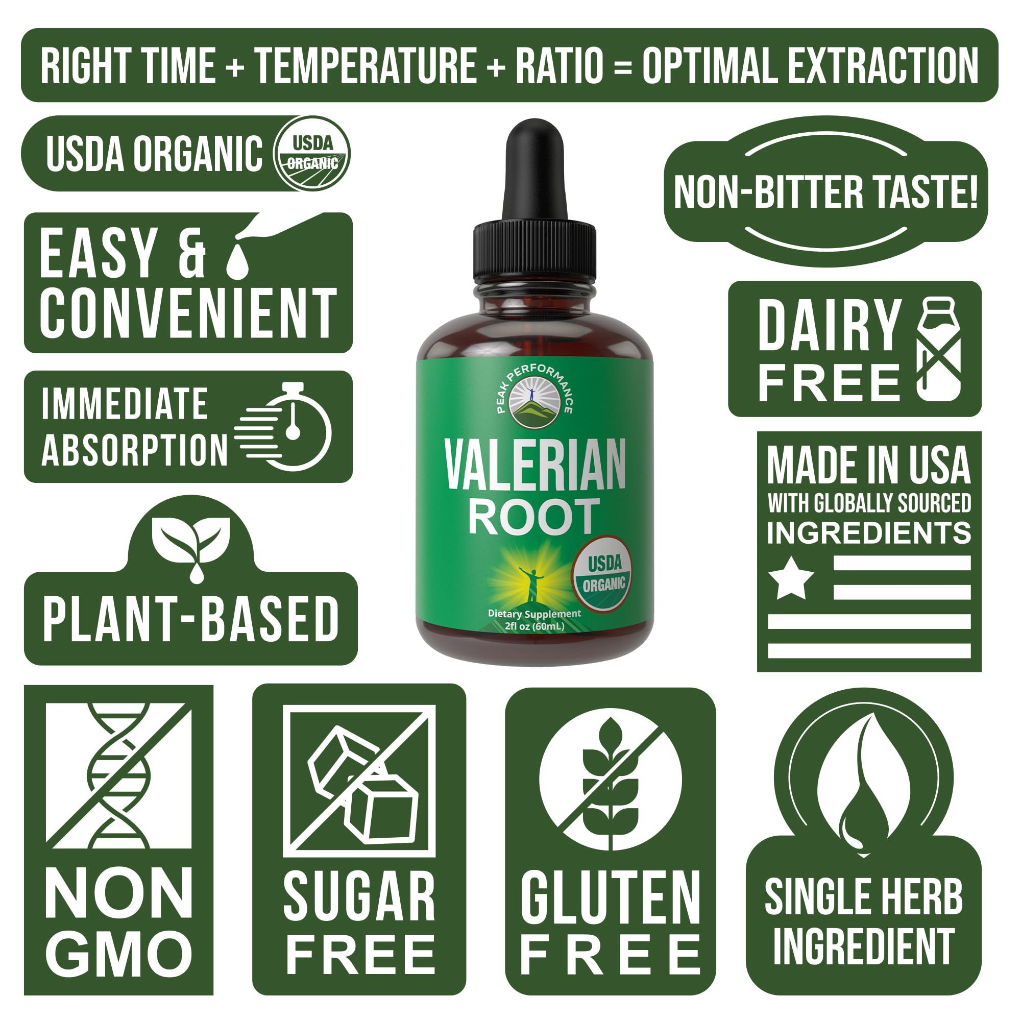 USDA Organic Valerian Root Drops – Vegan Sleep Tincture, Gluten Free, Zero Sugar