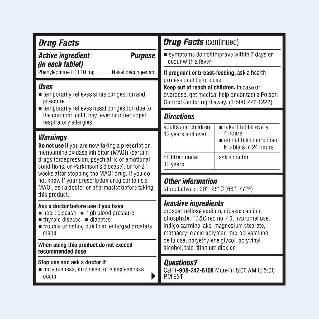 ValuMeds Compare to Sudafed PE | Non-Drowsy Nasal Decongestant 10 mg, 300 Tablets