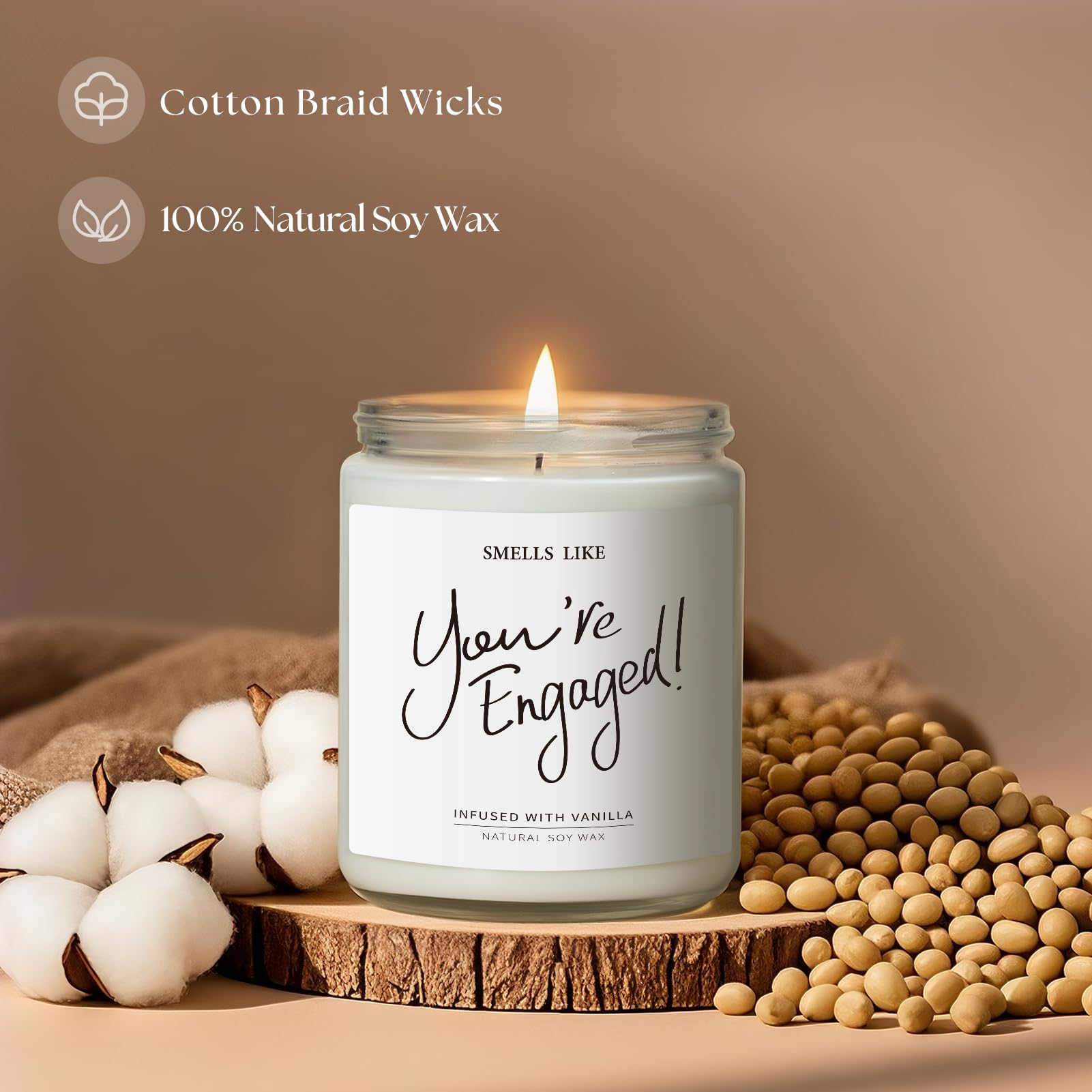 Engagement Gifts for Couples - Vanilla Scented Candles | Best Engaged Gift