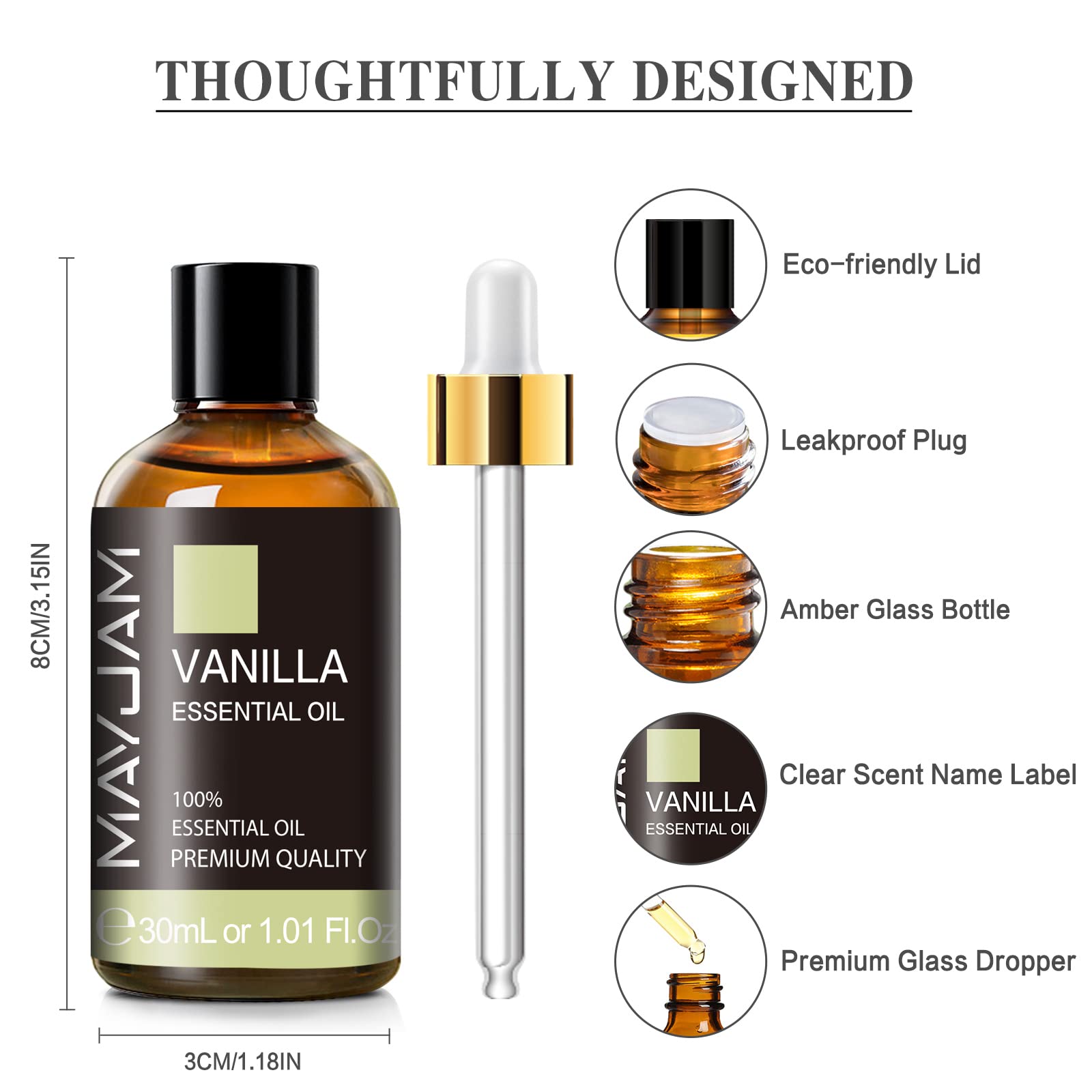 Vanilla Essential Oil 30ml – MAYJAM Premium Vanilla for Aromatherapy