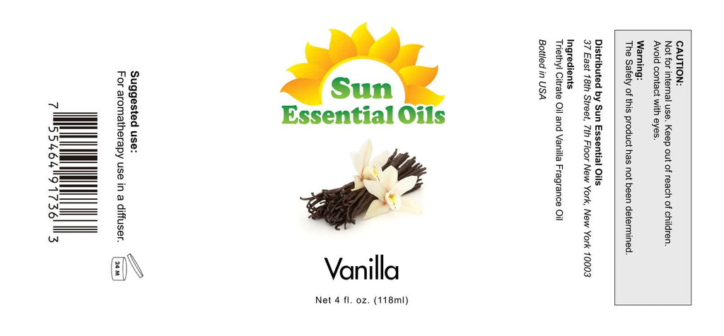 Vanilla Essential Oil 4 oz with Dropper | Sun Essential Oils