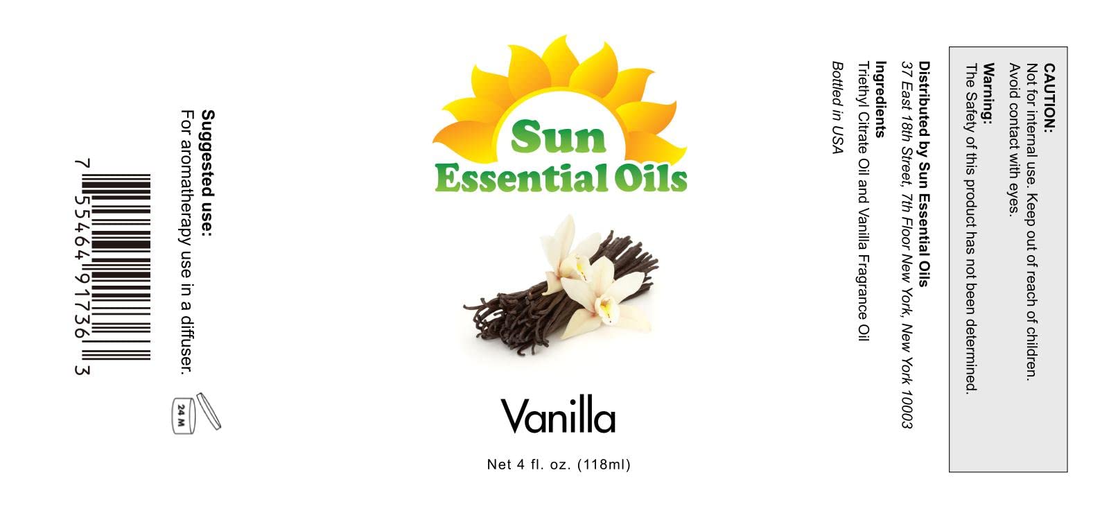 Vanilla Essential Oil 4 oz with Dropper | Sun Essential Oils