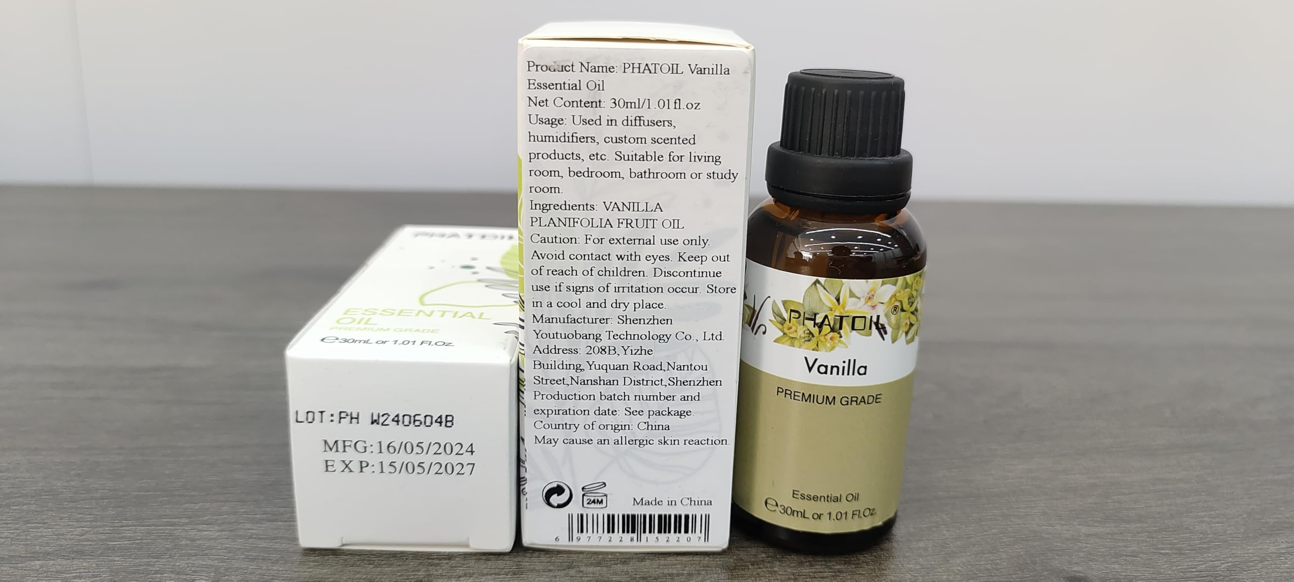 Vanilla Essential Oil 30ml | PHATOIL Pure Essential Oil Singles for Diffusers