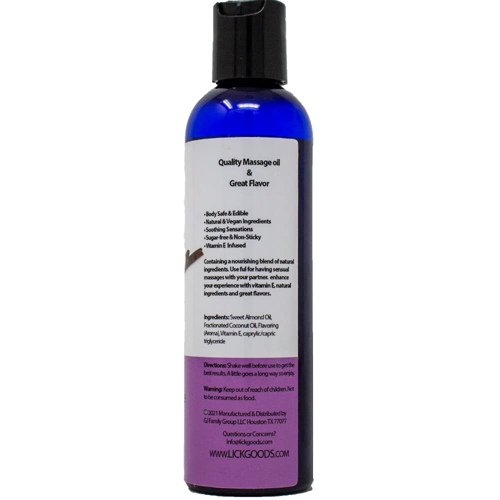 Vanilla Flavored Massage Oil for Therapy – Aromatherapy, Vitamin E, Almond Oil 4 oz