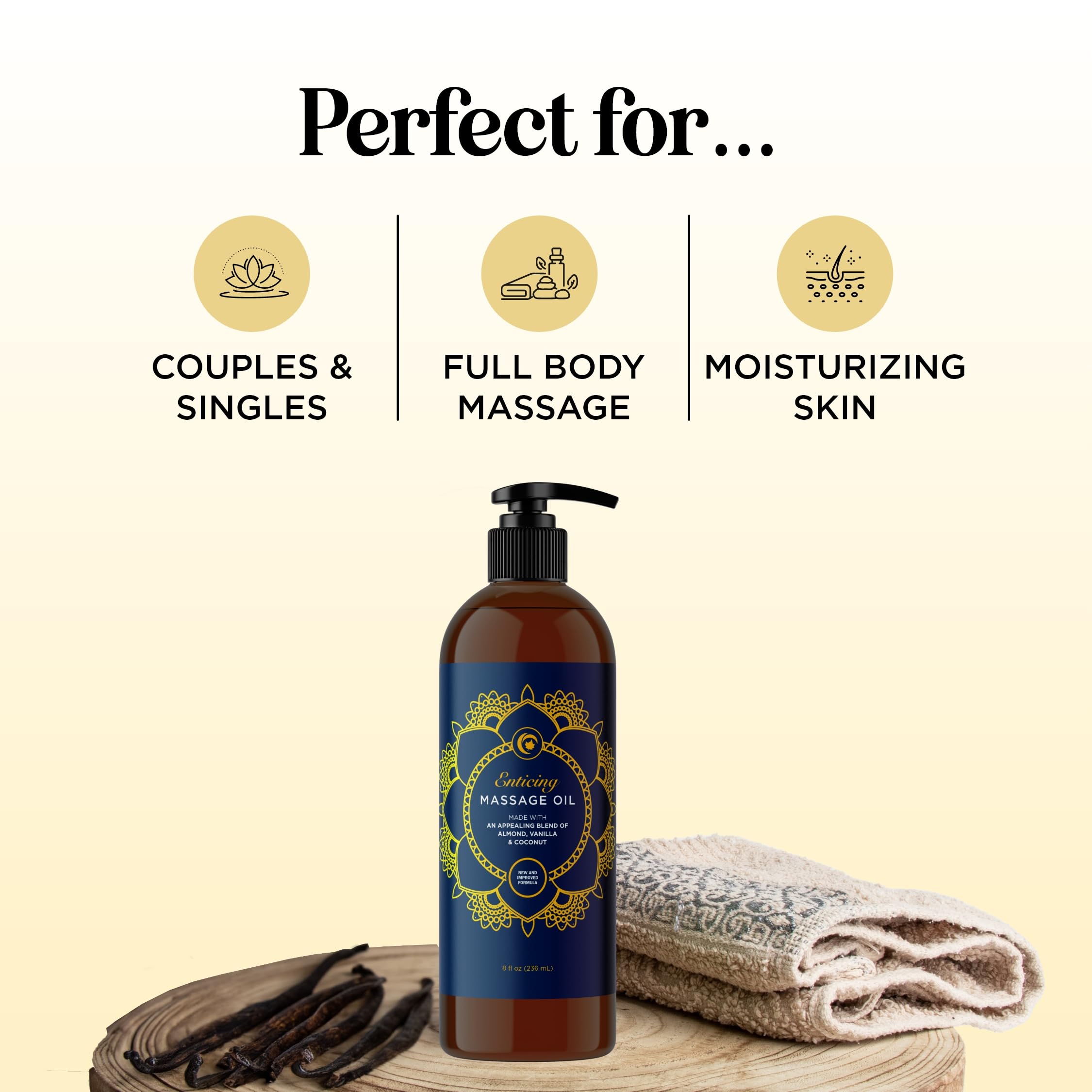Luxurious Vanilla Massage Oil for Couples – Easy Glide, Non-Greasy, Vegan & Gluten Free