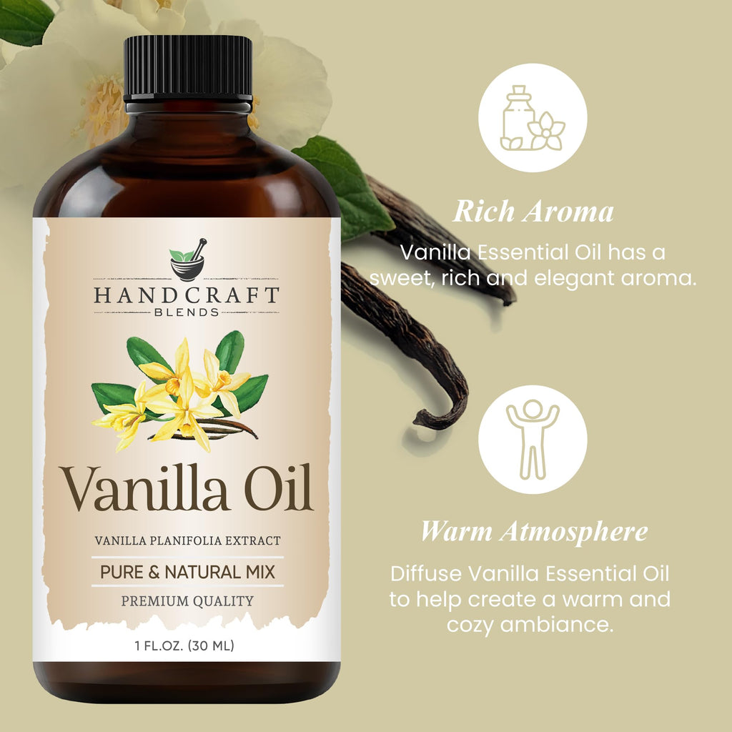 Handcraft Blends Vanilla Essential Oil – 1 Fl Oz | Pure & Premium Grade