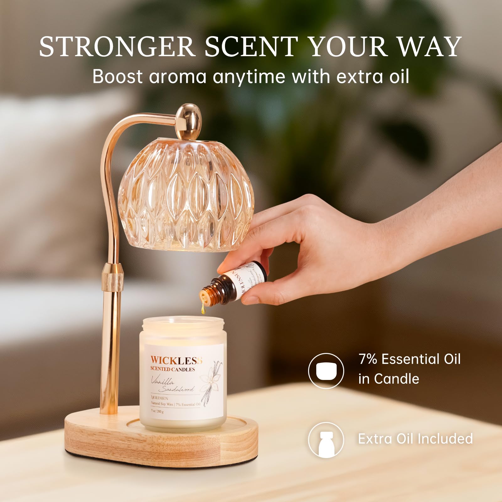 Vanilla Sandalwood Wickless Soy Candle for Warmer Lamps – Flameless & Giftable