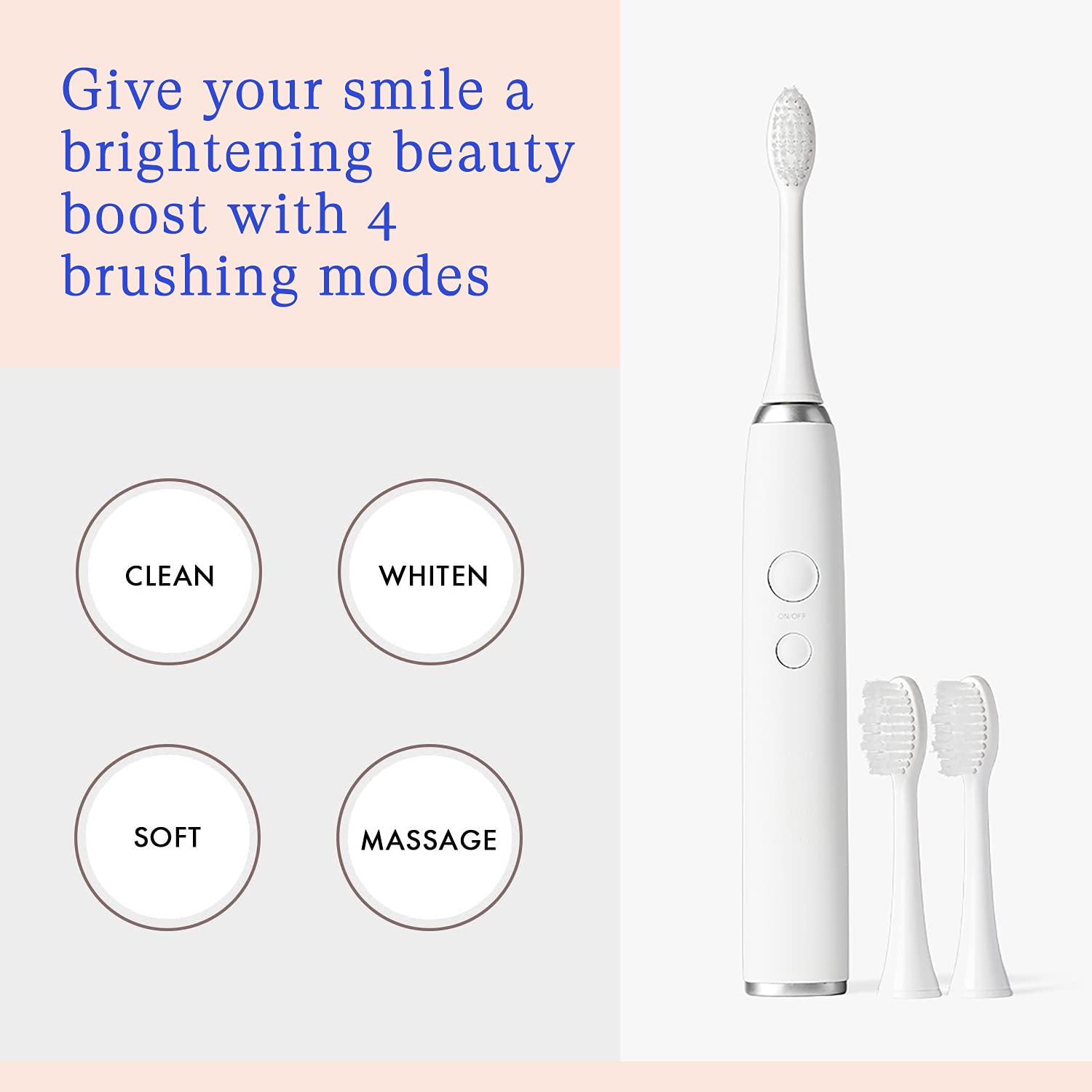 Vanity Planet Elements Ultrasonic Electric Toothbrush – Silver | UV Sanitizing Charger Base & 3 Replacement Heads