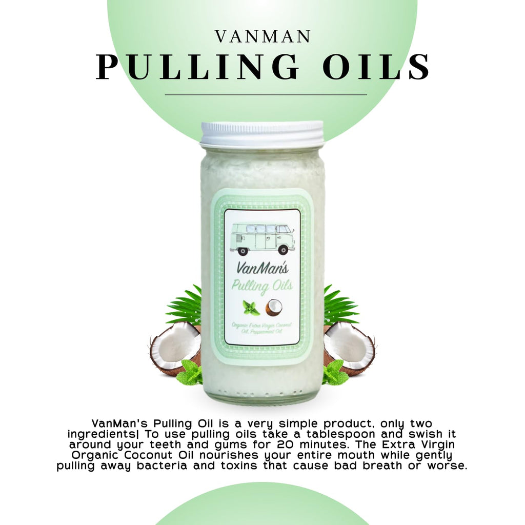 Vanman's Oil Pulling Oil for Teeth and Gums — Organic Coconut & Peppermint