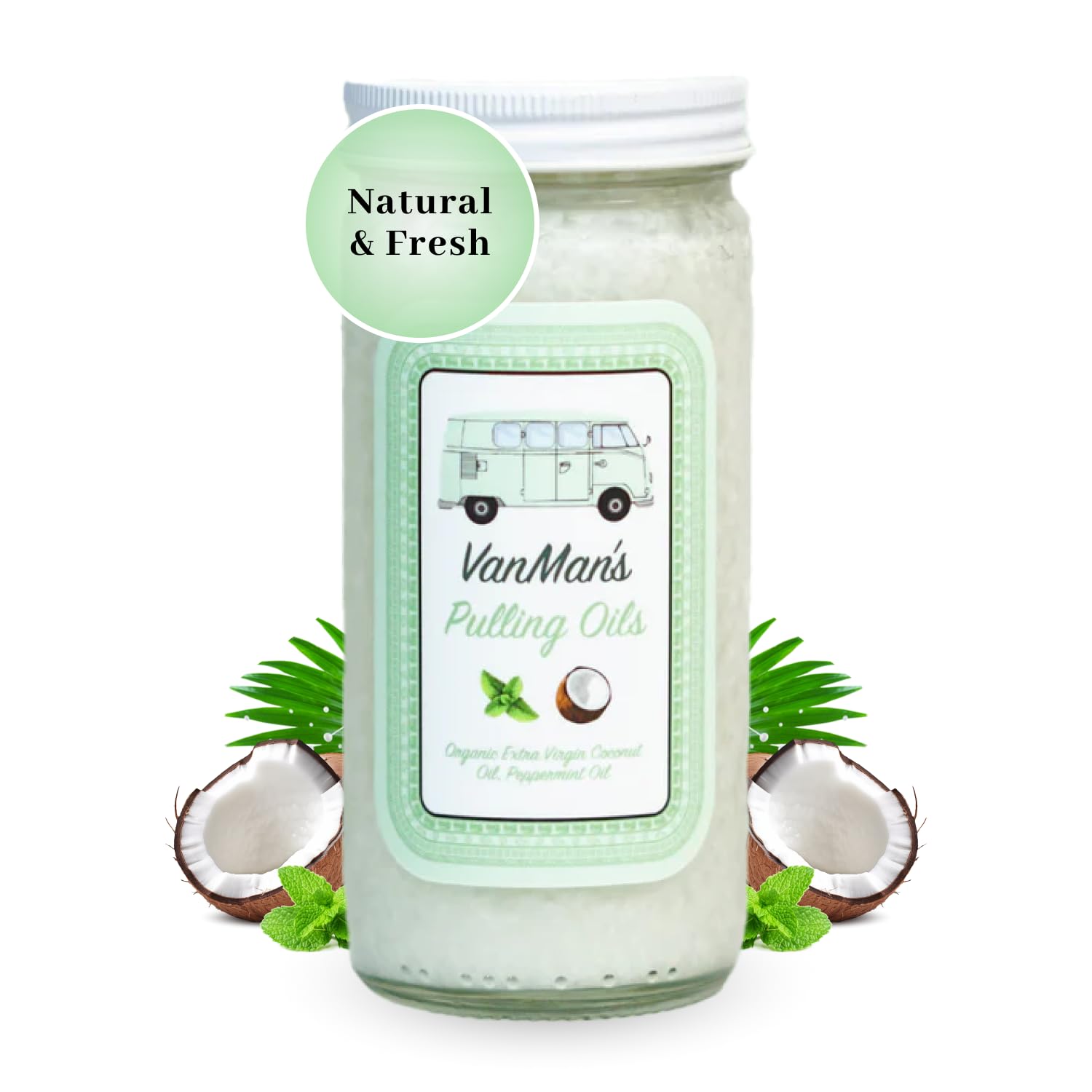 Vanman's Oil Pulling Oil for Teeth and Gums — Organic Coconut & Peppermint
