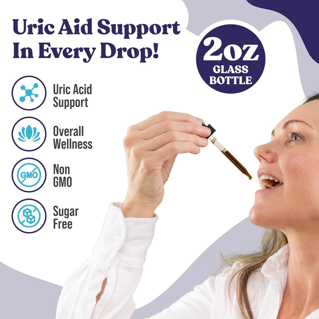 Varicol Uric Acid Support Liquid Drops – Tart Cherry, Ginger & Chanca Piedra – Vegan, Sugar-Free (2 oz)