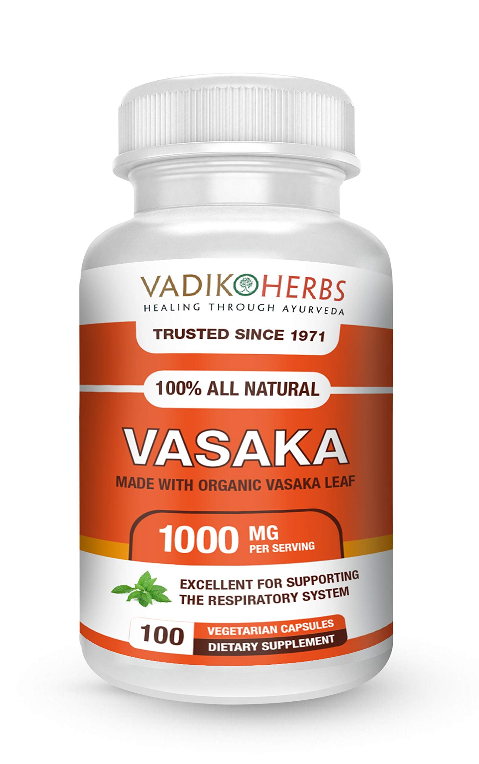 Vadik Herbs Organic Vasak (Vasaka) Powder – 100 Vegicaps | Made in USA