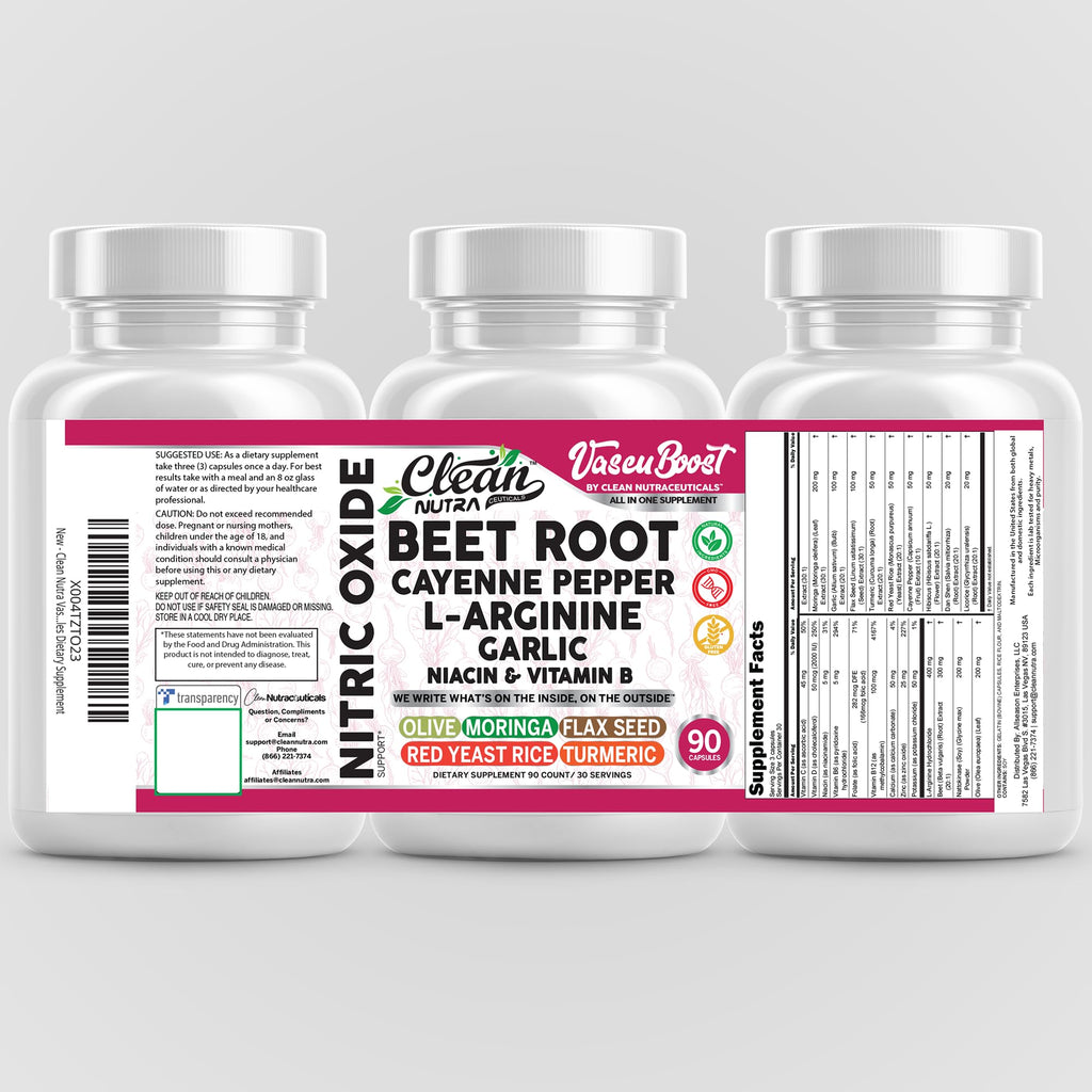 VascuBoost Beet Root Capsules – Cayenne, L-Arginine, Garlic & Hibiscus | 90 Capsules
