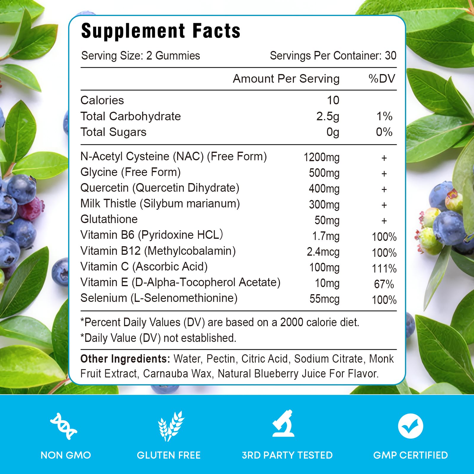 Vazatisi NAC Gummies – 600 mg NAC, Milk Thistle, Selenium, B6, B12 | 120 ct