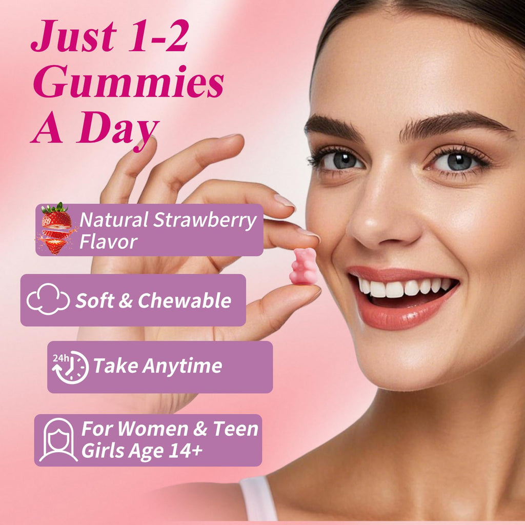 Vccvaa Sugar Free Multivitamin Gummies for Women 14+ – Iron, Folate, 20+ Nutrients | Vegan