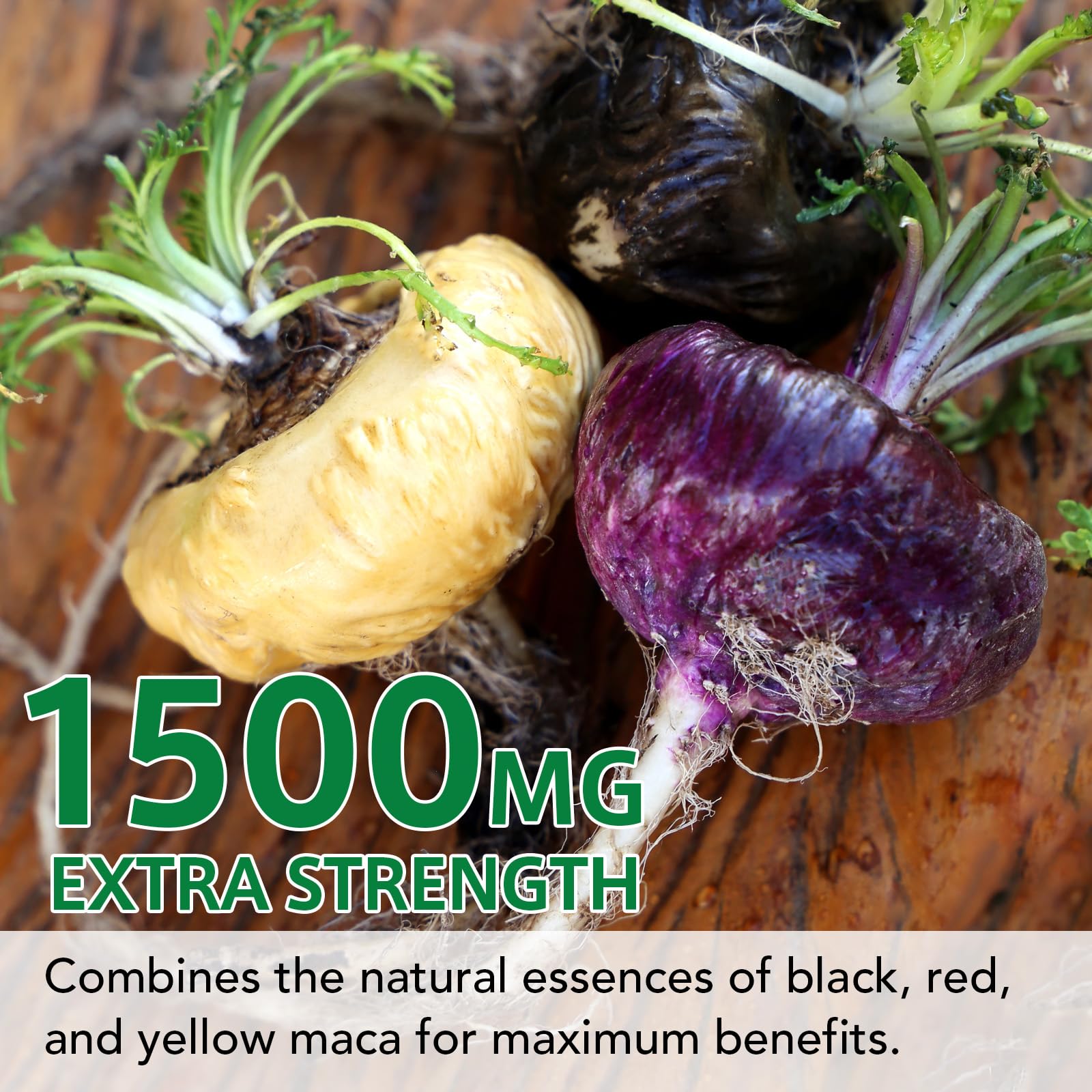 Vceeoy Maca Root Capsules - 1500mg Black, Red & Yellow Maca with Black Pepper Extract | Energy Boost for Women & Men - 60 Capsules