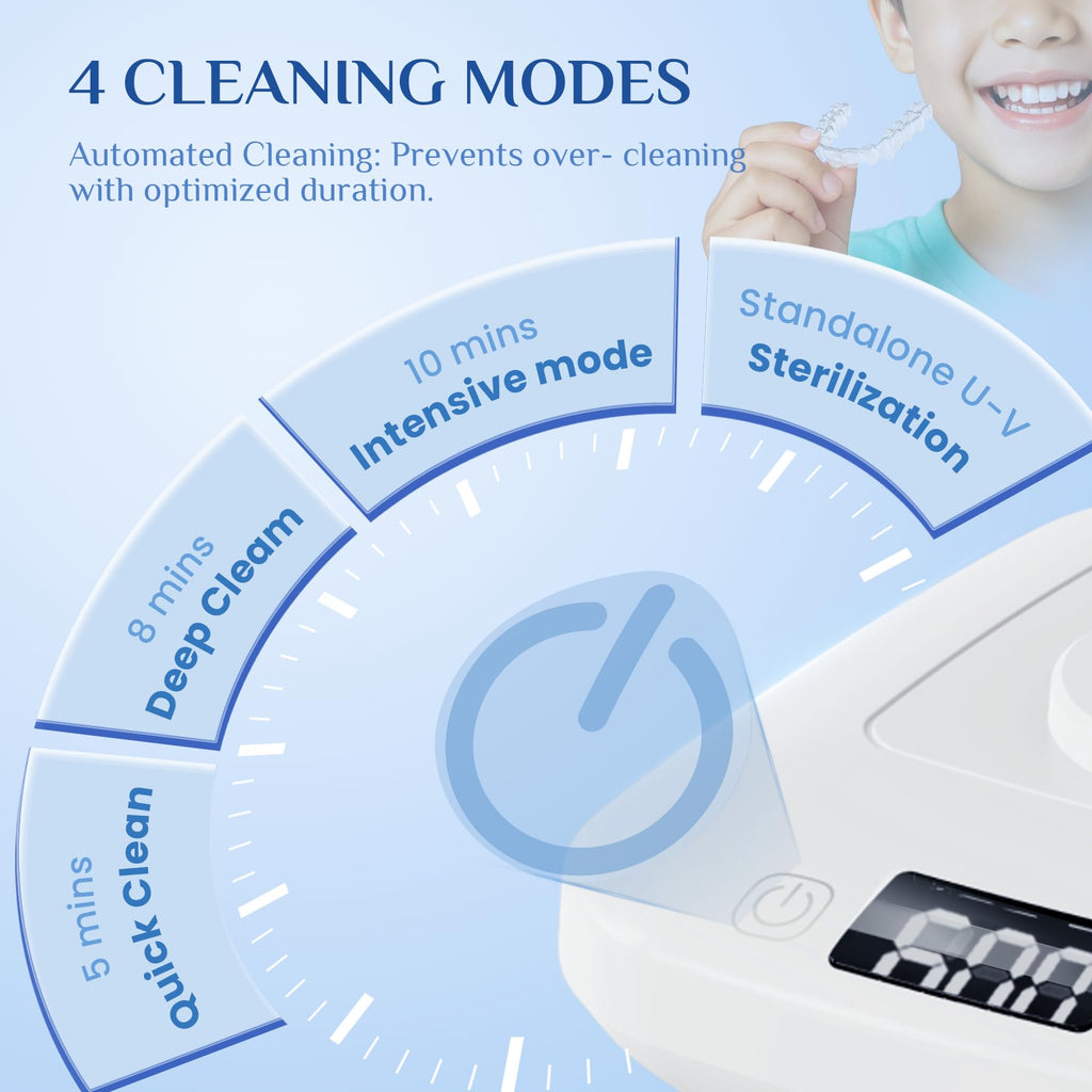 Vcyems Retainer Cleaner Machine | Ultrasonic Jewelry & Invisalign Cleaner 2025