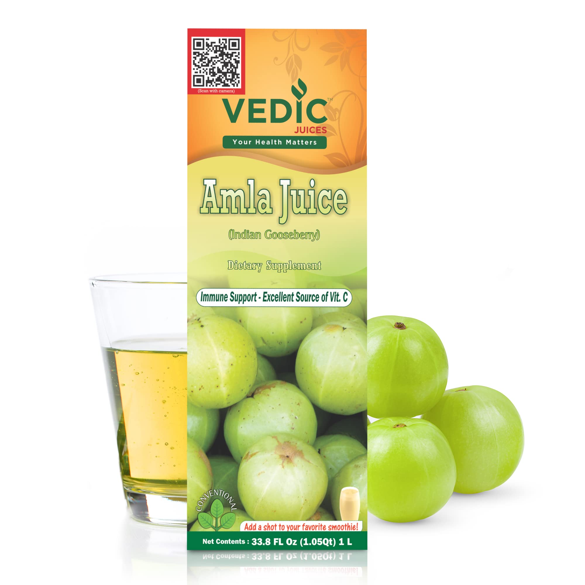 Vedic Juices Amla Juice 1L – Vitamin C for Gut Health & Hair Growth