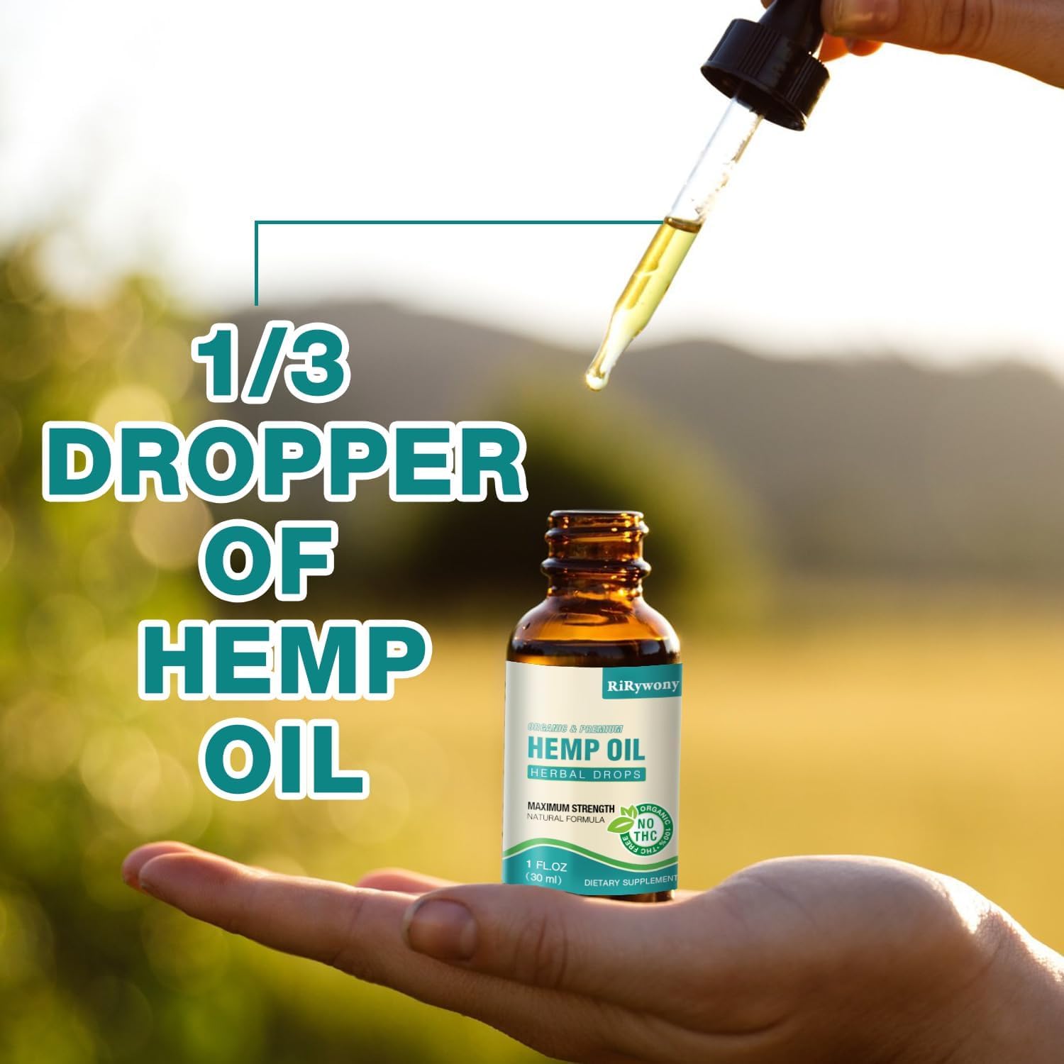 Hemp Oil High Potency Organic Drops - Maximum Strength Hemp Oil Tincture | Vegan 3 Pack