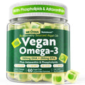 Vegan Algae Omega-3 Gummies | 560mg DHA / 280mg EPA + Astaxanthin & Vitamin D3 | Sugar Free 60-Count
