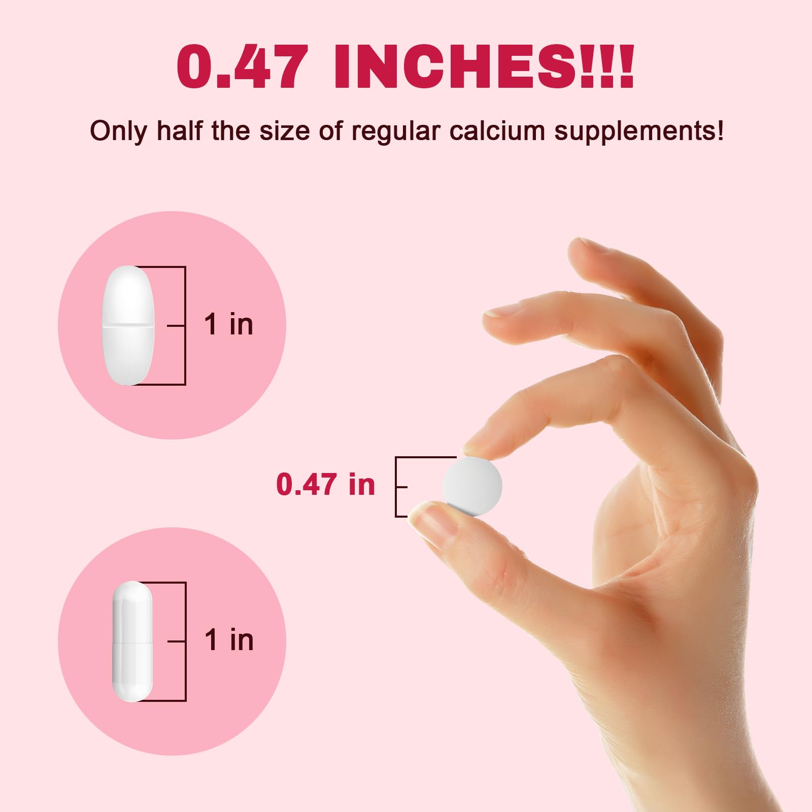 Calcium Citrate 1200 mg with Vitamin D3 | 120 Count Vegan Supplement for Bone & Teeth Health
