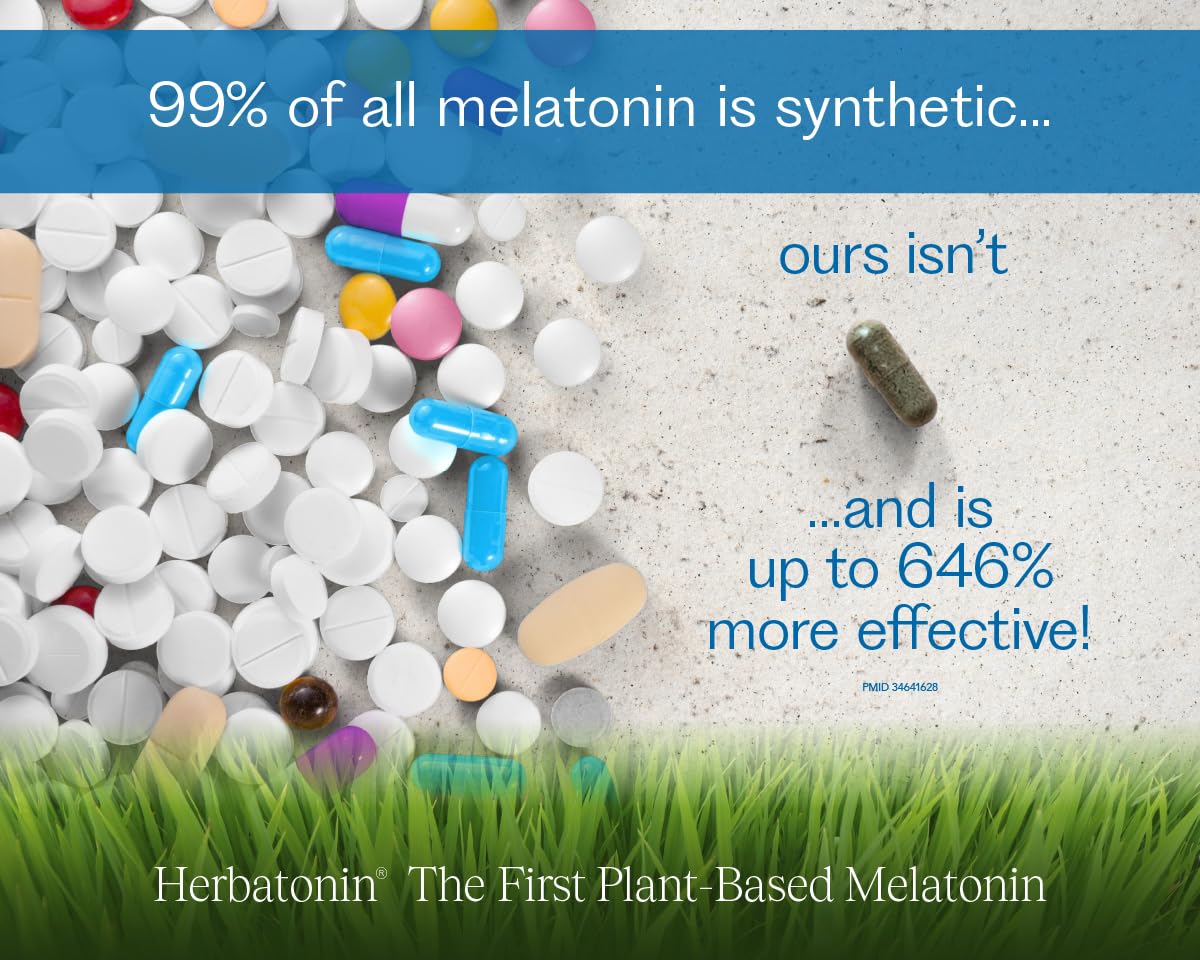Herbatonin 3mg Plant-Based Melatonin | Sleep & Circadian Support | 60 Vegan Capsules