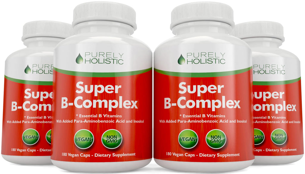 Vitamin B Complex - 8 B Vitamins with Choline & Inositol | 180 Vegan Capsules | 6 Month Supply | Made in USA