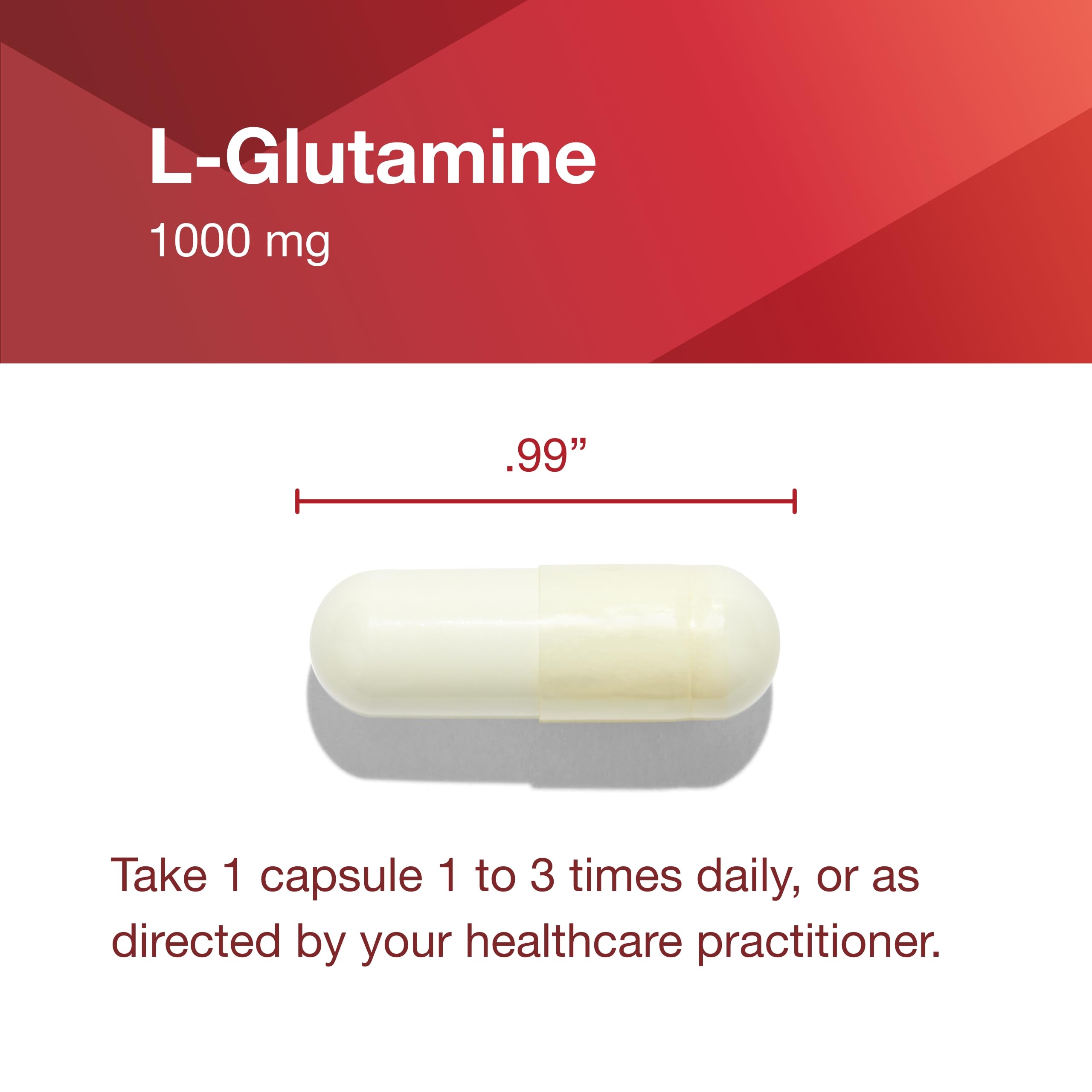 PROTOCOL FOR LIFE BALANCE L-Glutamine 1000mg - Gut Health & Immune Support - 120 Veg Caps