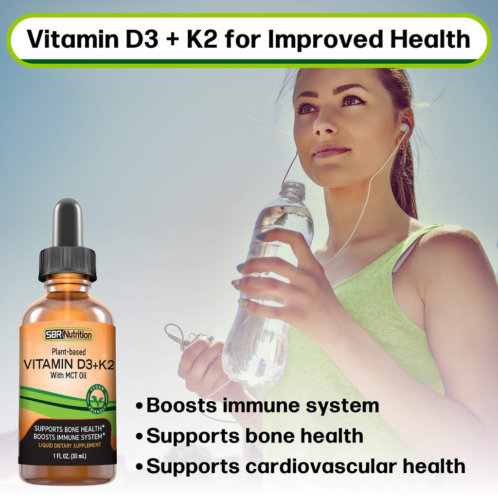 Vegan Vitamin D3 + K2 (MK-7) Liquid Drops with MCT – Peppermint Flavor