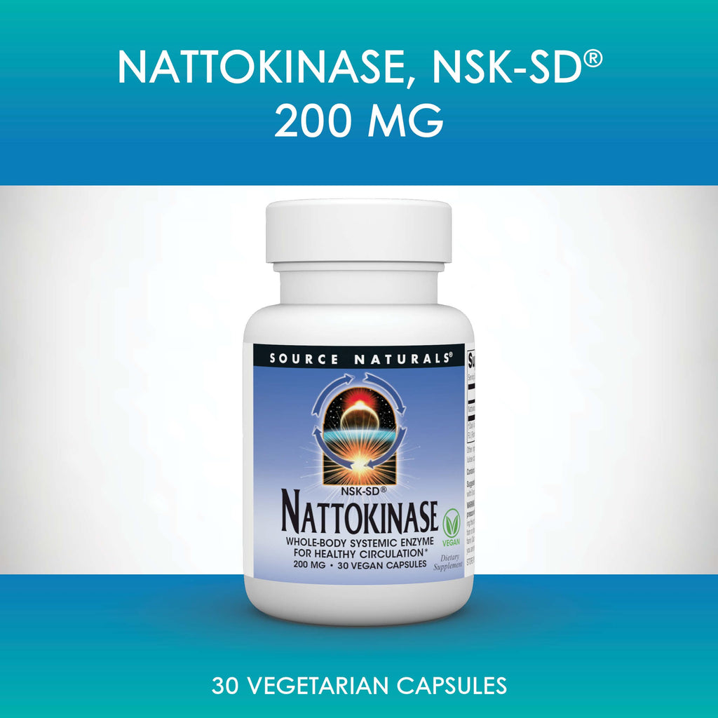 Source Naturals NSK-SD Nattokinase, 200 mg, 30 Vegetarian Capsules – Supports Healthy Circulation