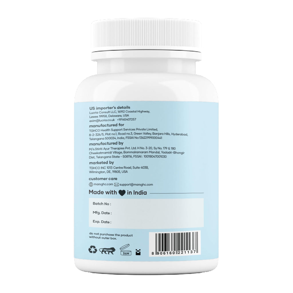 Mars Surge Natural Sea Moss Caps (60N) by GHC – 84 Minerals + Black Seed Oil | Overall Well Being | Pack of 1