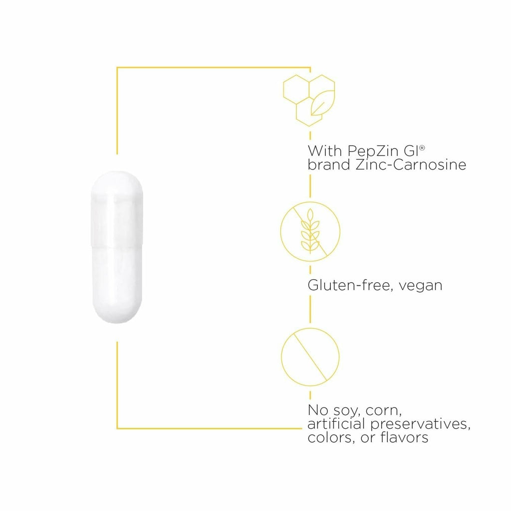 Integrative Therapeutics Zinc-Carnosine - Digestive & Gut Health Support - 60 Capsules