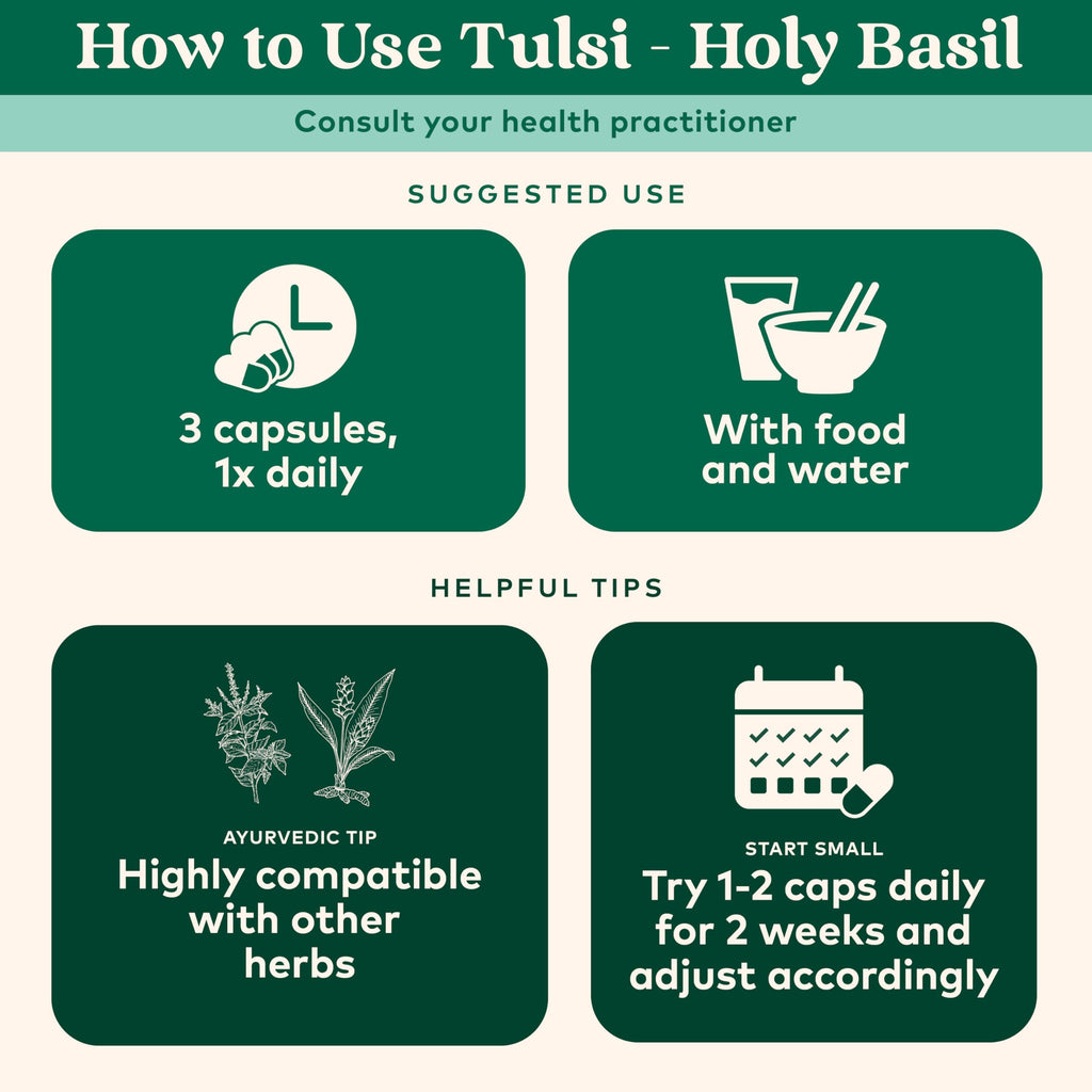 ORGANIC INDIA Tulsi Holy Basil Capsules - Immune Support, Stress Relief, 90 Capsules