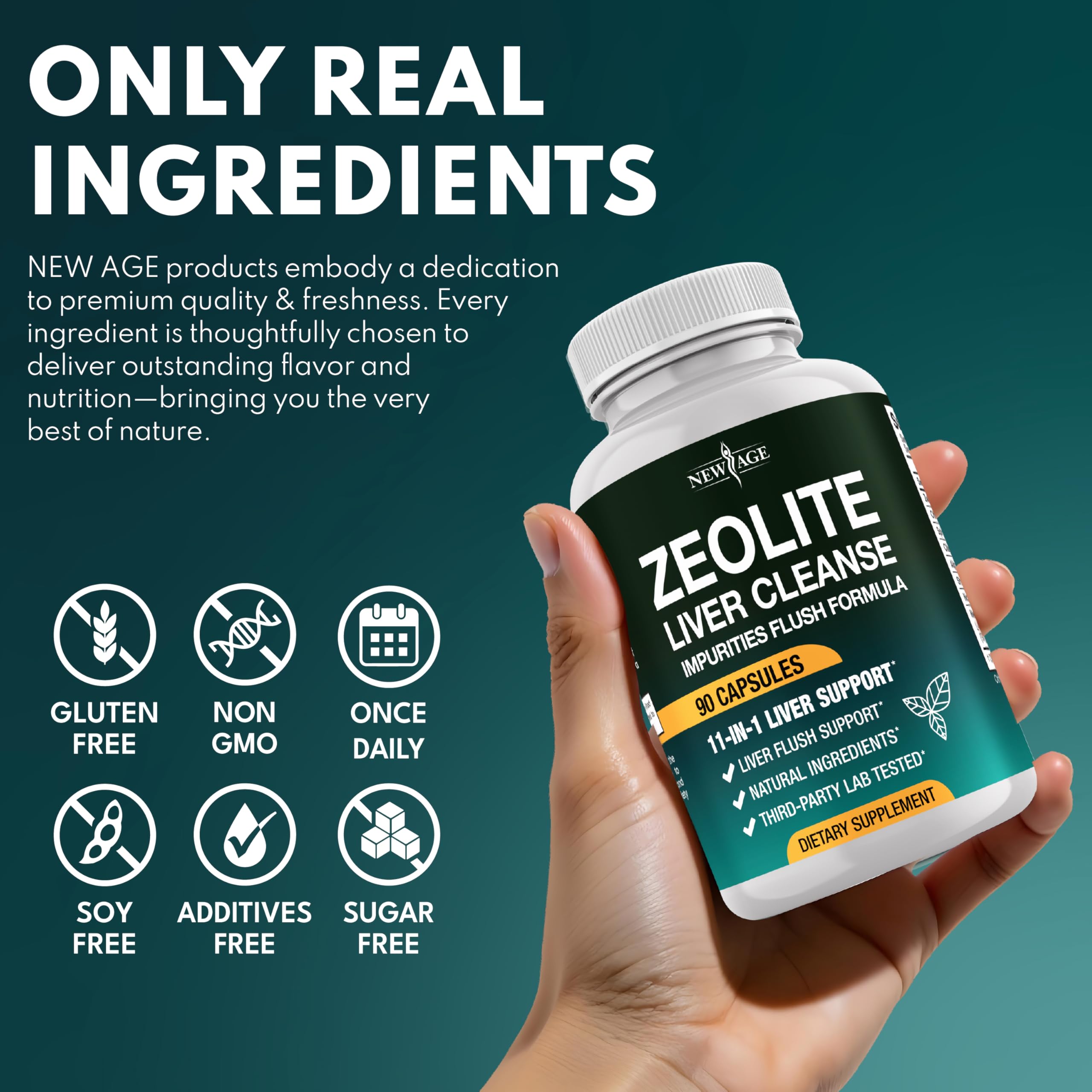 NEW AGE Liver Cleanse & Repair – 11-in-1 Detox for Heavy Metals & Gut Health (180 Count)