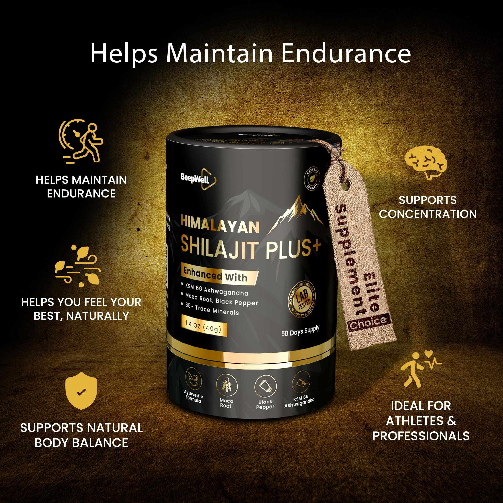 Pure Himalayan Shilajit Resin 40g – 50 Servings, 85+ Minerals, Ashwagandha