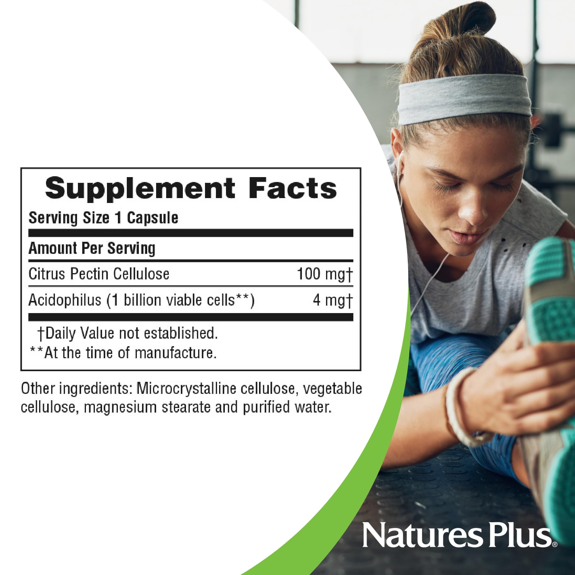 Natures Plus Acidophilus with Pectin – 90 Capsules | Probiotic, 1B CFU, Vegan & Gluten Free