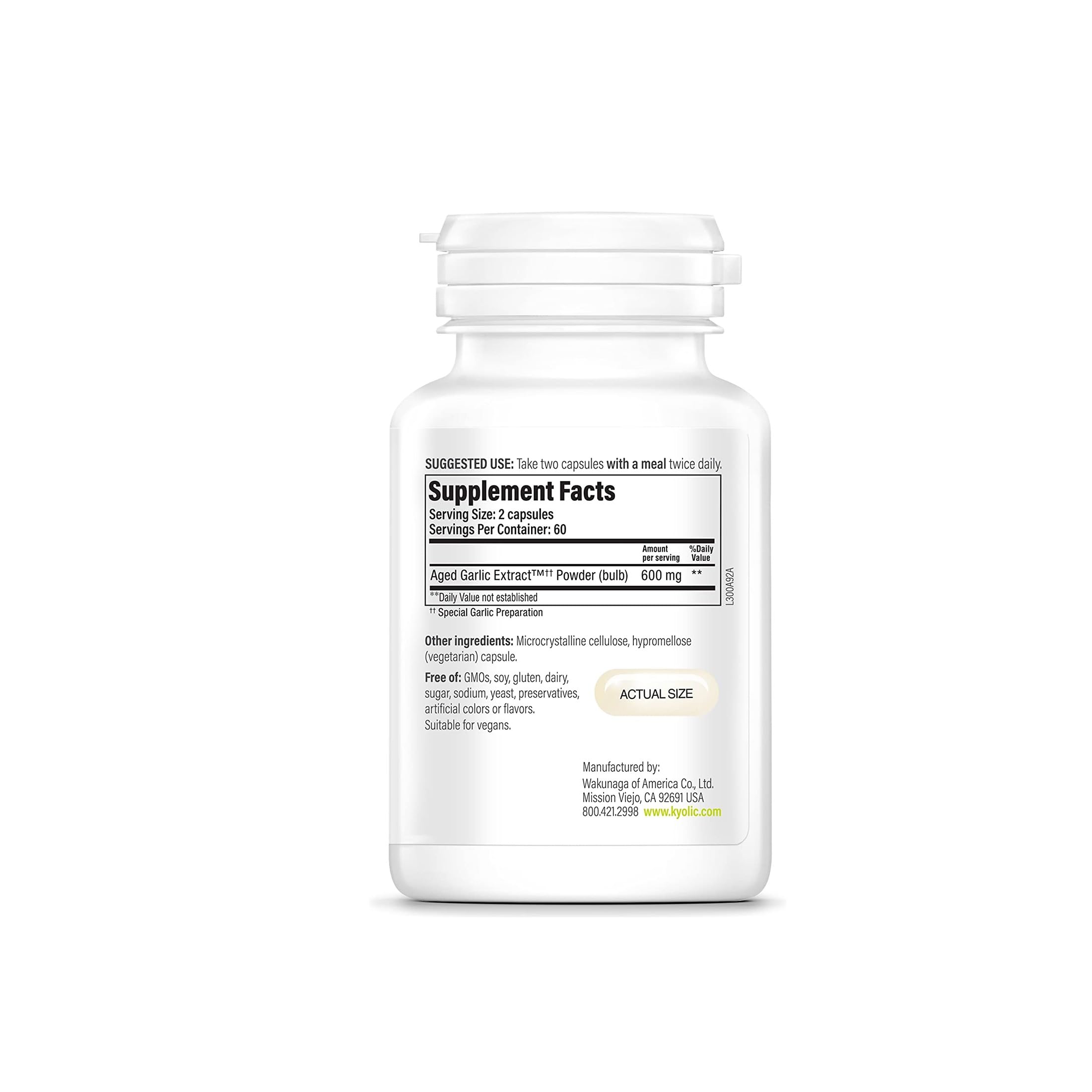 Kyolic Aged Garlic Extract Formula 300 – Cardiovascular Health, Vegan, 360 Capsules