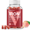 Vegan Iron Gummies with Vitamin C, A, B-Complex, Folate & Zinc – Peach Flavor (90 Ct) for Adults & Kids