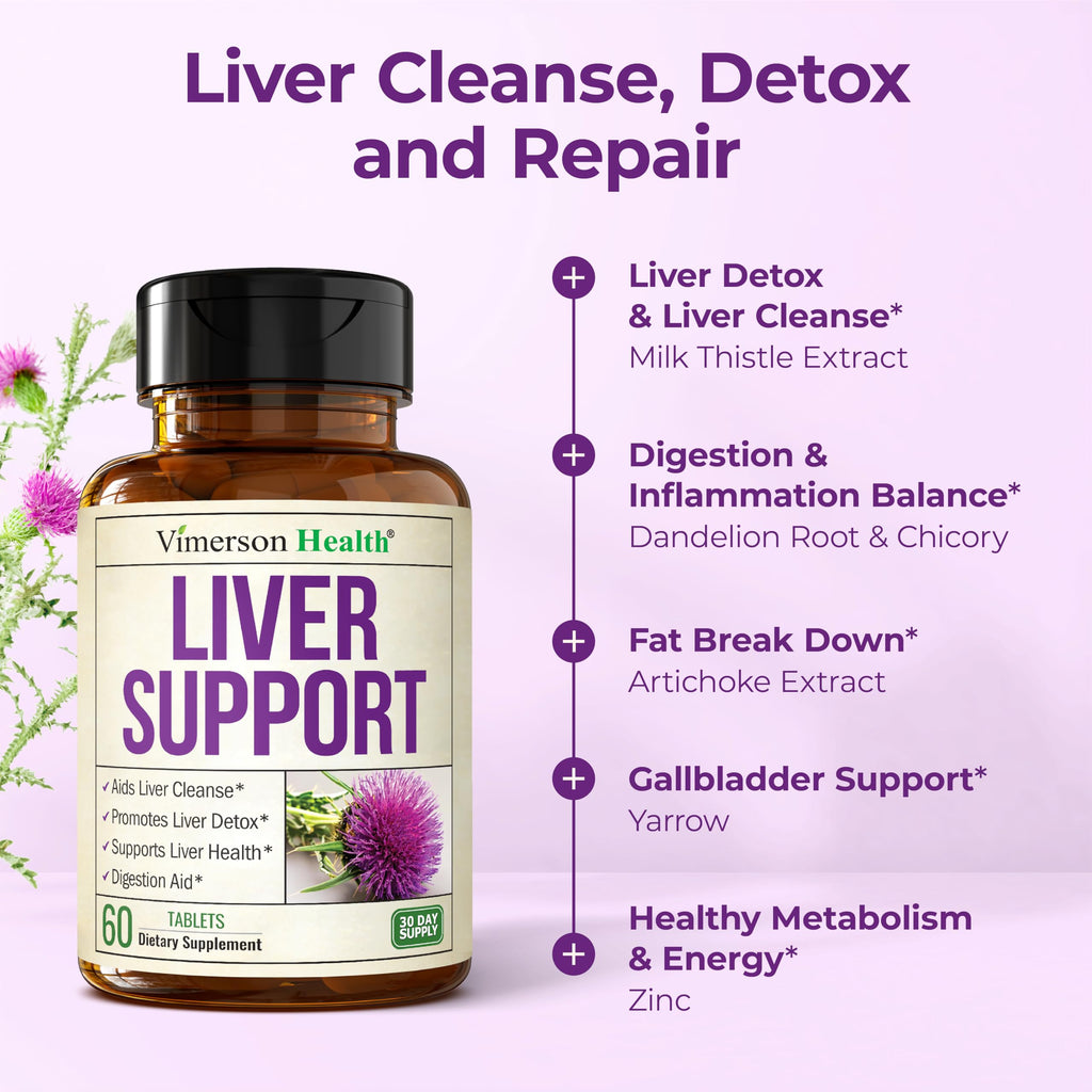 Vegan Liver Cleanse Detox & Repair  Milk Thistle & Dandelion Root | 60 Tablets