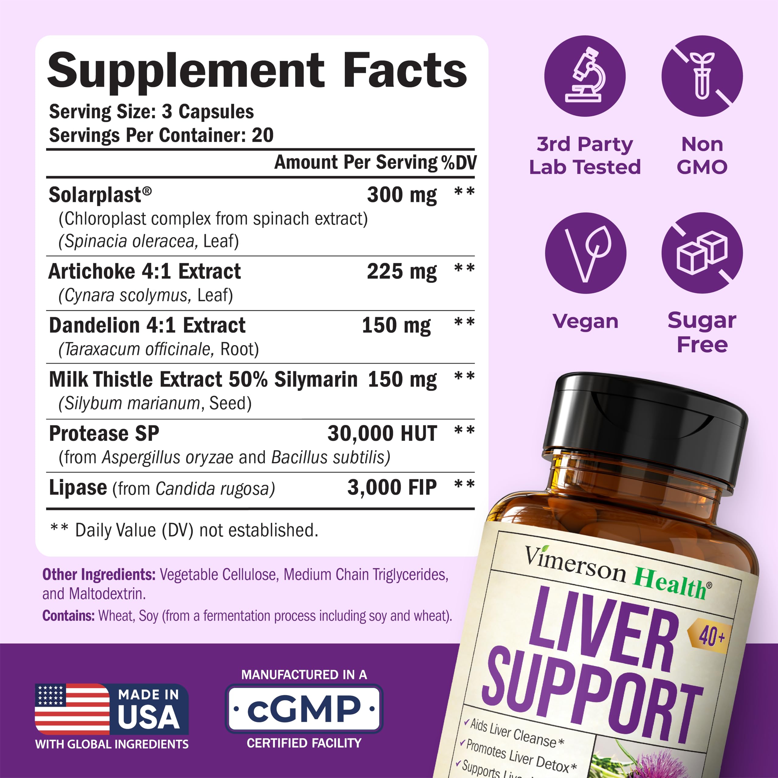 Vegan Liver Cleanse Detox & Repair – 60 Capsules | Milk Thistle, Dandelion & Artichoke