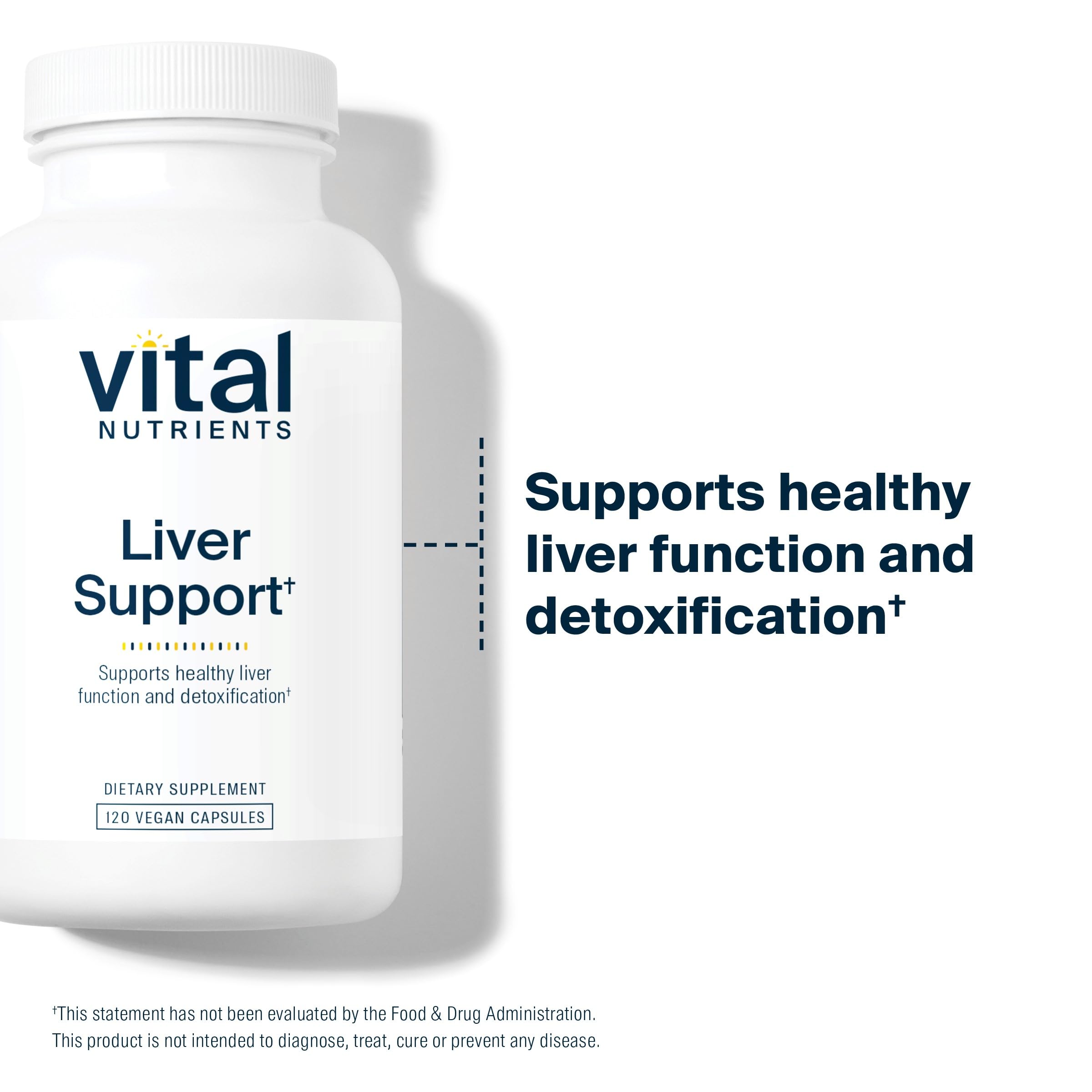 Vital Nutrients Liver Support Milk Thistle & Curcumin | Vegan, Gluten-Free | 120 Capsules
