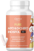 Vegan Myo-Inositol & D-Chiro Inositol Supplement for Women - PCOS Relief, Hormonal Balance, Ovarian Support, Ovulation Support Supplement - Ideal Ratio 40:1-90 Cap - Fertility Supplements for Women