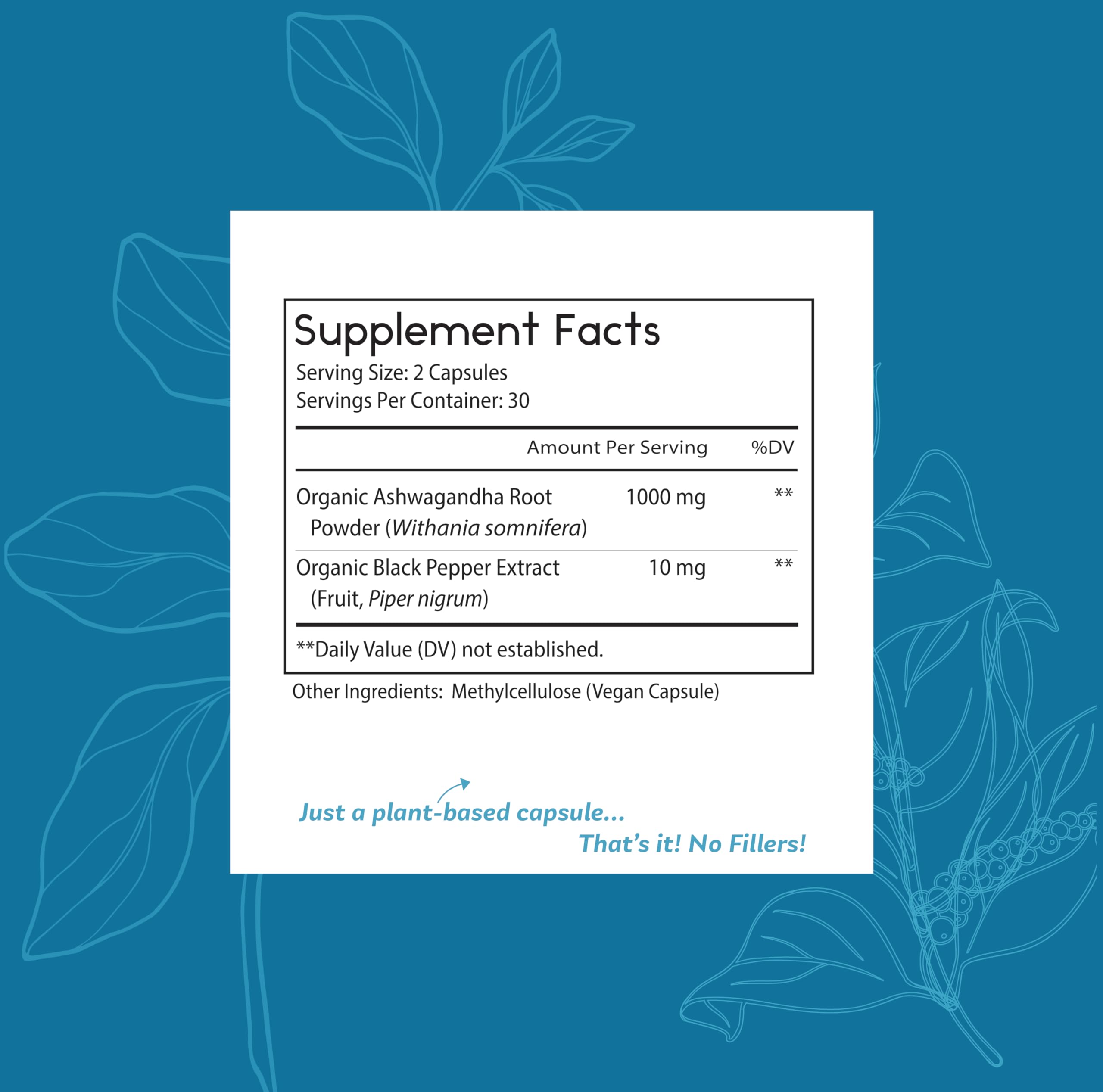 Thomas' Organic Ashwagandha 1000mg – Stress & Mood Support