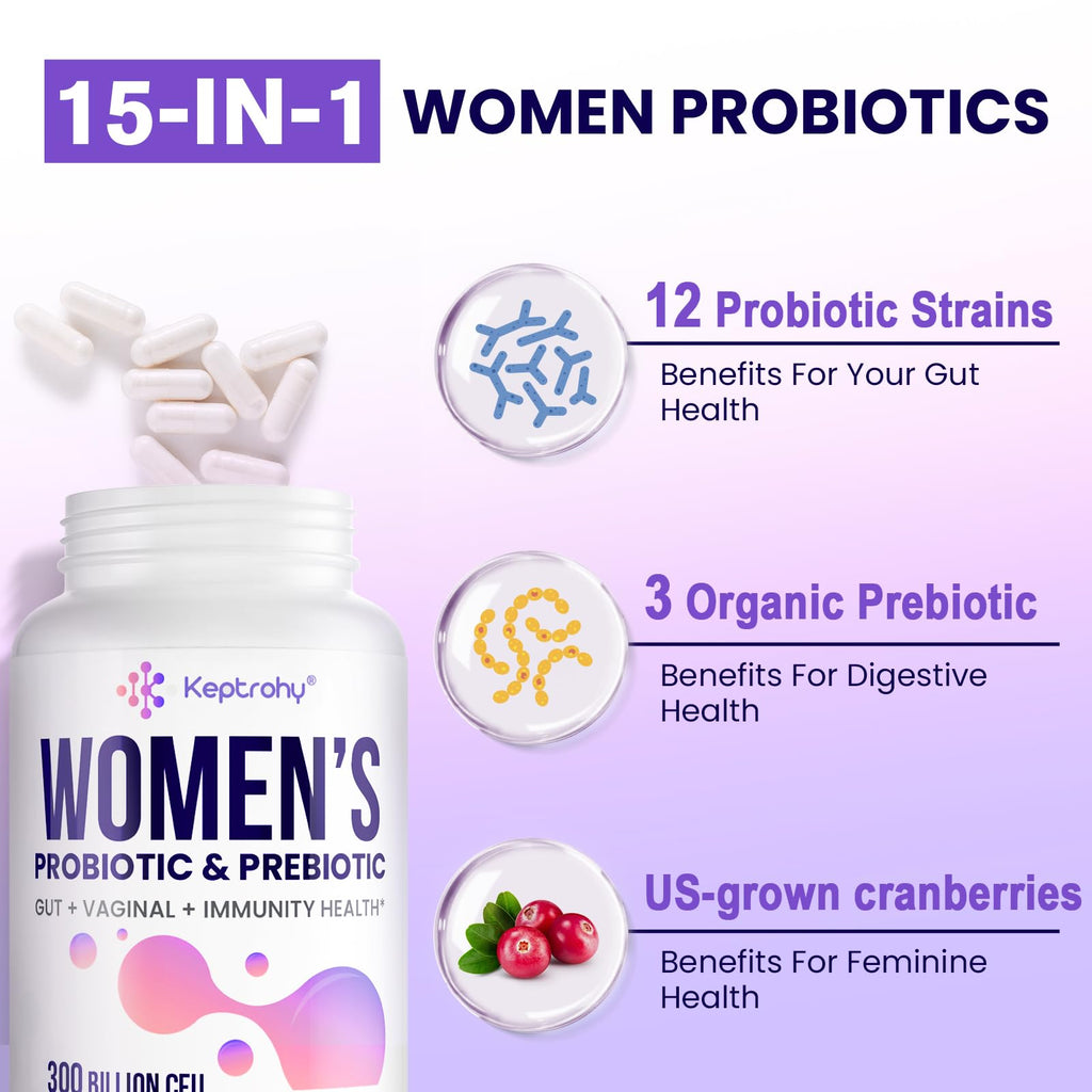 Vaginal Probiotics for Women – 300B CFUs, 12 Strains, 60 Capsules