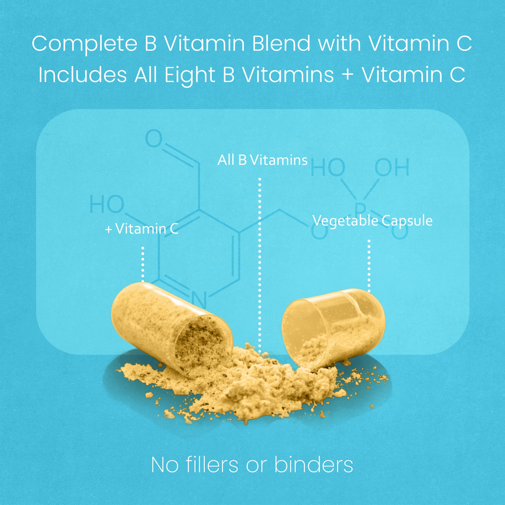 NaturaLife Labs Vitamin B-Complex with Vitamin C & Folic Acid | 100 Capsules