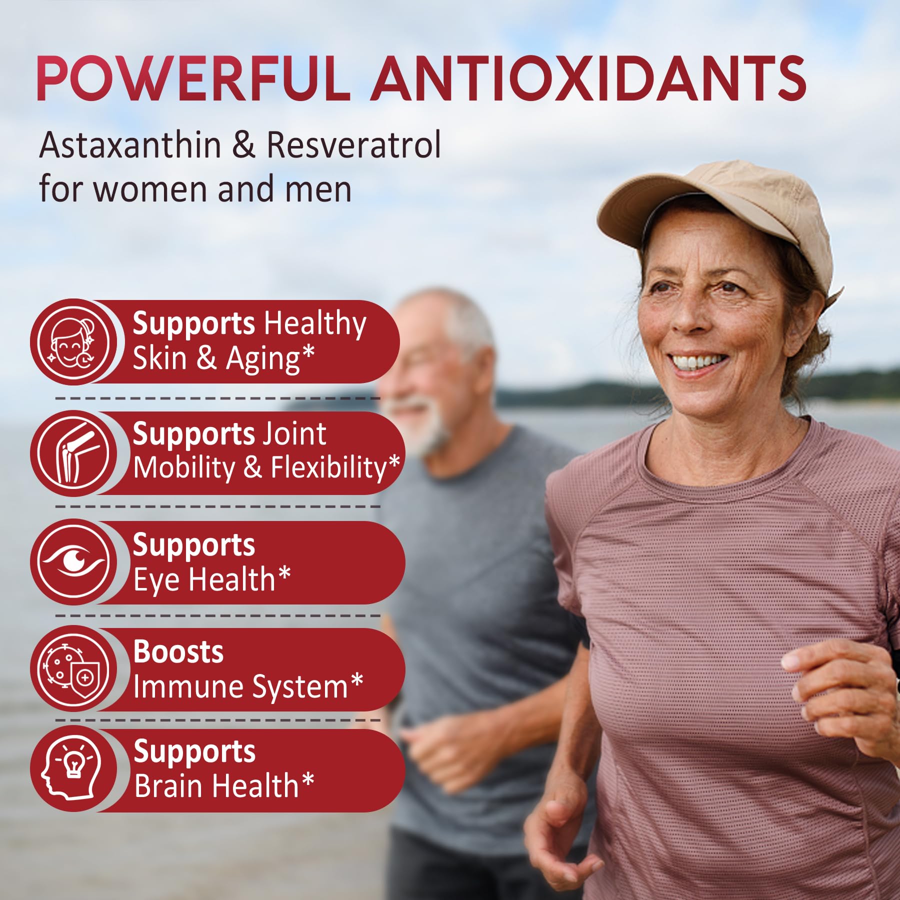 Sugar-Free Astaxanthin 24mg Gummies with Resveratrol – Vegan, Non-GMO, 120 Servings
