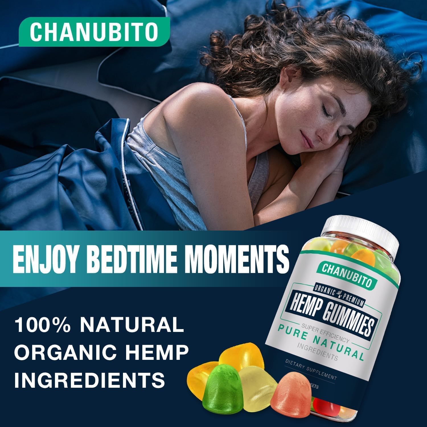 Hemp Gummies for Pain, Sleep & Anxiety - Organic, Vegan, Non-GMO