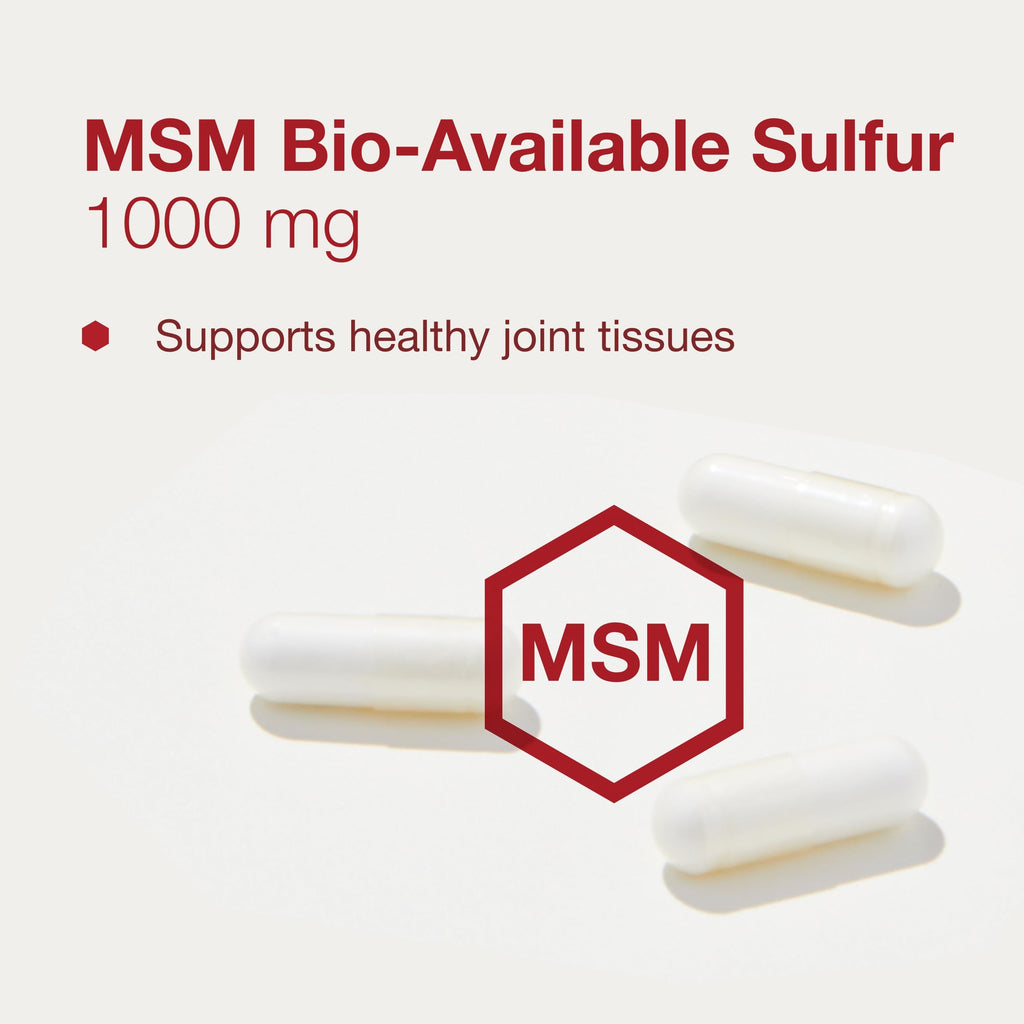 Protocol MSM Bioavailable Sulfur 1000mg | Joint Health & Hair, Skin & Nails | Vegan & Non-GMO | 180 Veg Capsules