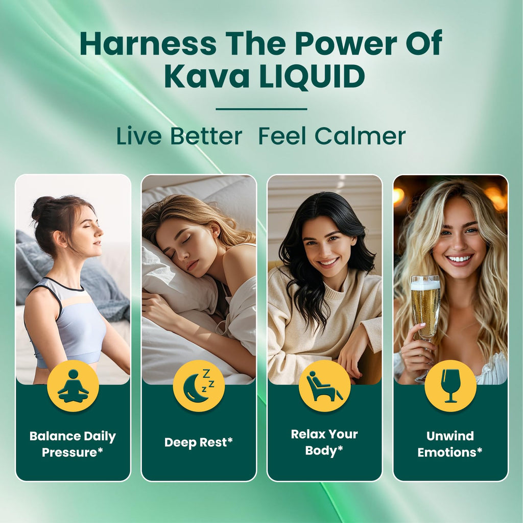GZ HAOYUAN Liposomal Kava Drops – Calming Kava Liquid with GABA & Ashwagandha