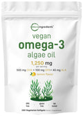 Micro Ingredients Vegan Omega-3 Algae Oil – 240 Veggie Softgels, DHA 500mg